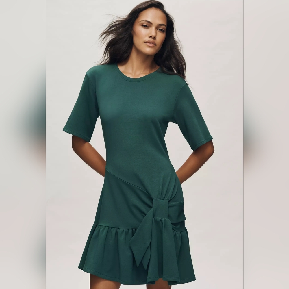 Anthropologie Daily Practice Short-Sleeve Drop-Waist T-Shirt Mini Dress Sz S NWT